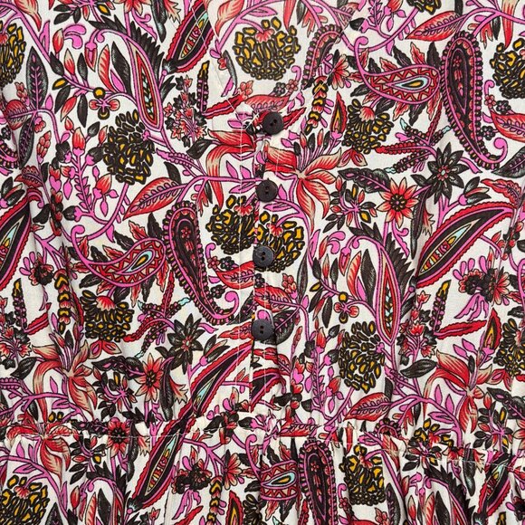 NEW ANTHROPOLOGIE BOEMO FLORAL PAISLEY MAXI DRESS RESORT COTTAGECORE BOHO MED - Picture 6 of 7